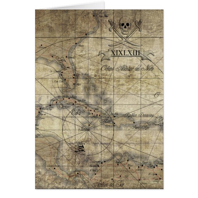 カリブの – 古いマップ (正面)