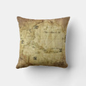 カリブの – 古いマップ クッション (裏面)
