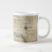 カリブの – 古いマップ ジャンボコーヒーマグカップ (右)