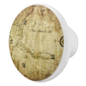 カリブの – 古いマップ セラミックノブ (右)