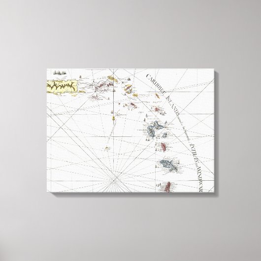 カリブの：地図， 1775 キャンバスプリント (正面)