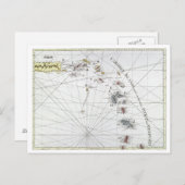 カリブの：地図， 1775 ポストカード (正面/裏面)