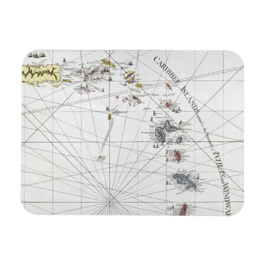 カリブの：地図， 1775 マグネット (横)