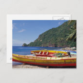 カリブのBWI、セントルシア、帆船、ソフリエール。 ポストカード (正面/裏面)