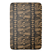 カリブのTribal Mudcloth：ブラック、金ゴールド バスマット (正面縦)