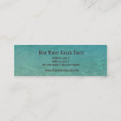 カリブは名刺カヤックを漕ぎます スキニー名刺 (裏面)