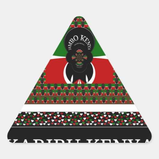 カリブケニ鮮やかヤ:国旗の色デザイン 三角形シール (正面)