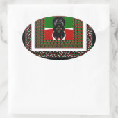 カリブケニ鮮やかヤ:国旗の色デザイン 楕円形シール (バッグ)