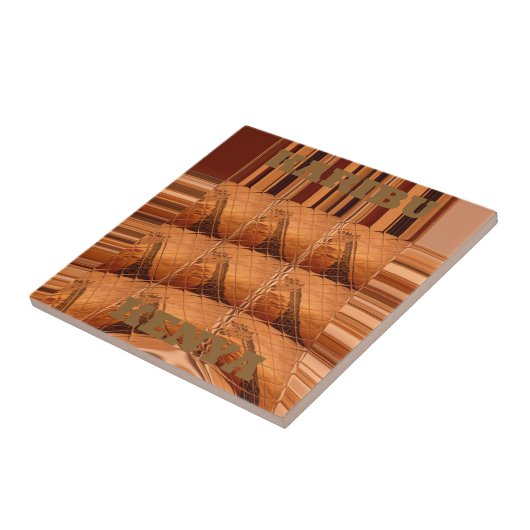 カリブジラフェハクナマタタチッモダンクアートコール タイル (側面)