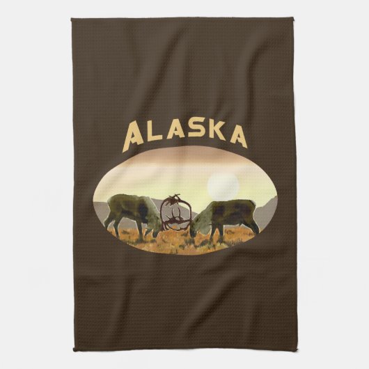 カリブデュエル – アラスカ キッチンタオル (縦)