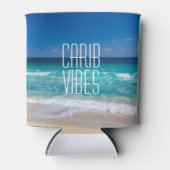 カリブビーブトロピカルビーチターコイズ水 缶クーラー (正面)