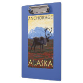 カリブー場面-アンカレッジ、アラスカ クリップボード (左)