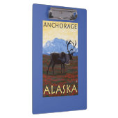 カリブー場面-アンカレッジ、アラスカ クリップボード (右)