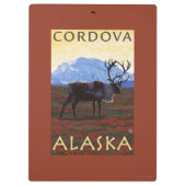 カリブー場面- Cordova、アラスカ クリップボード (裏面)
