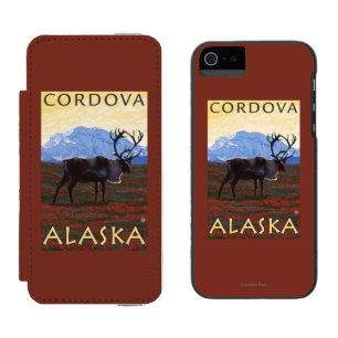 カリブー場面- Cordova、アラスカ iPhone SE/5/5sウォレットケース