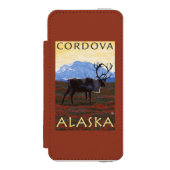 カリブー場面- Cordova、アラスカ Incipio iPhoneウォレットケース (フォリオ 正面)