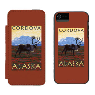 カリブー場面- Cordova、アラスカ iPhone SE/5/5sウォレットケース