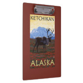 カリブー場面- Ketchikan、アラスカ クリップボード (右)