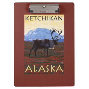 カリブー場面- Ketchikan、アラスカ クリップボード