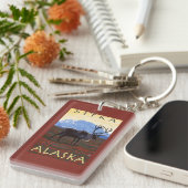 カリブー場面- Sitka、アラスカ キーホルダー (正面右)