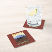 カリブー場面- Sitka、アラスカ スクエアペーパーコースター (インサイチュ)