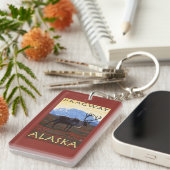 カリブー場面- Skagway、アラスカ キーホルダー (正面右)