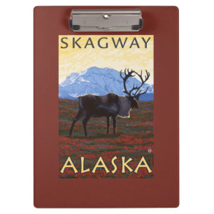 カリブー場面- Skagway、アラスカ クリップボード