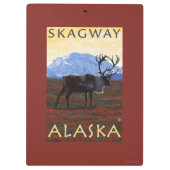 カリブー場面- Skagway、アラスカ クリップボード (裏面)