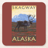 カリブー場面- Skagway、アラスカ スクエアペーパーコースター (正面)
