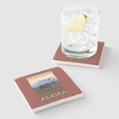 カリブー場面- Skagway、アラスカ ストーンコースター (横)