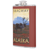 カリブー場面- Skagway、アラスカ フラスク (左)