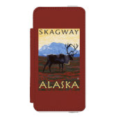 カリブー場面- Skagway、アラスカ Incipio iPhoneウォレットケース (フォリオ 正面)
