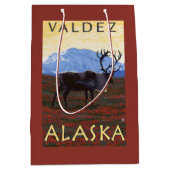 カリブー場面- Valdez、アラスカ ミディアムペーパーバッグ (正面)