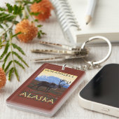 カリブー場面- Wrangell、アラスカ キーホルダー (正面右)