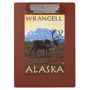 カリブー場面- Wrangell、アラスカ クリップボード