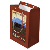 カリブー場面- Wrangell、アラスカ ミディアムペーパーバッグ (裏面アングル)