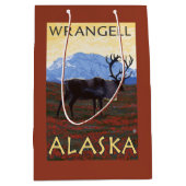 カリブー場面- Wrangell、アラスカ ミディアムペーパーバッグ (正面)