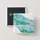 カリブ島の地図 缶バッジ (正面&裏面)