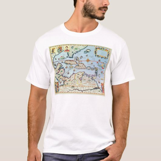 カリブ島の地図 Tシャツ (正面)