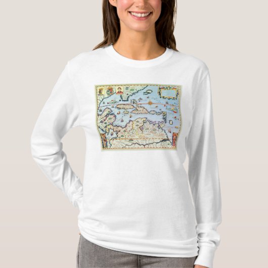 カリブ島の地図 Tシャツ (正面)