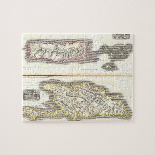 カリブ島(1815年)のヴィンテージの地図 ジグソーパズル (横)