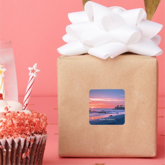 カリブ州,カリフォルニア州の写真 スクエアシール (パーティー)