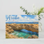 カリブ海のアルバの自然橋の岩の形成 サンキューカード (スタンド正面)