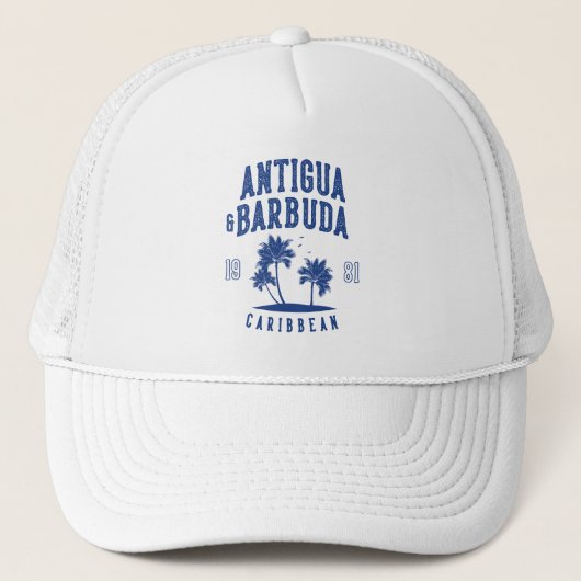 カリブ海のヤシの木 アンティグア・バーブーダ キャップ (正面)