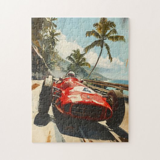 カリブ海のヴィンテージレーシングカー ジグソーパズル (縦)