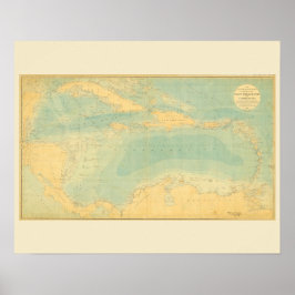 カリブ海の古地図 ポスター