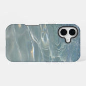 カリブ海の水の抽象的な青の自然 iPhone 16ケース (裏面横)