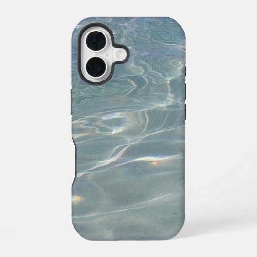 カリブ海の水の抽象的な青の自然 iPhone 16ケース (裏面)