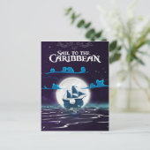 カリブ海の海賊のキャラクターの旅行のプリント ポストカード (スタンド正面)