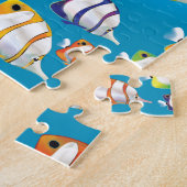 カリブ海の熱帯魚 トラベルポスター ジグソーパズル (側面)